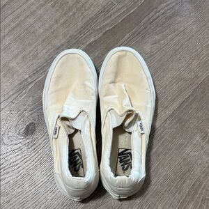 Vans Off-White Canvas Slip-Ons